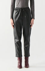 veena straight leg faux leather pant