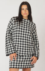 abba 2-tone check sweater