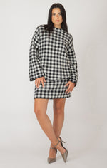 abba 2-tone check sweater