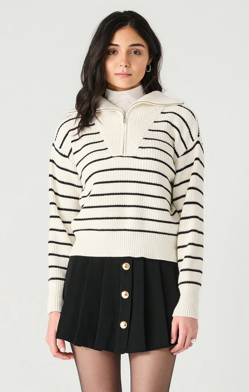 tarana half zip textured sweater