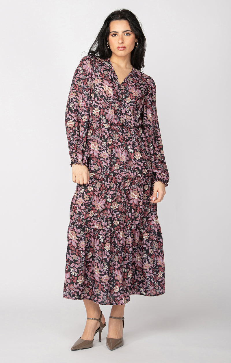 jenara wrap midi dress