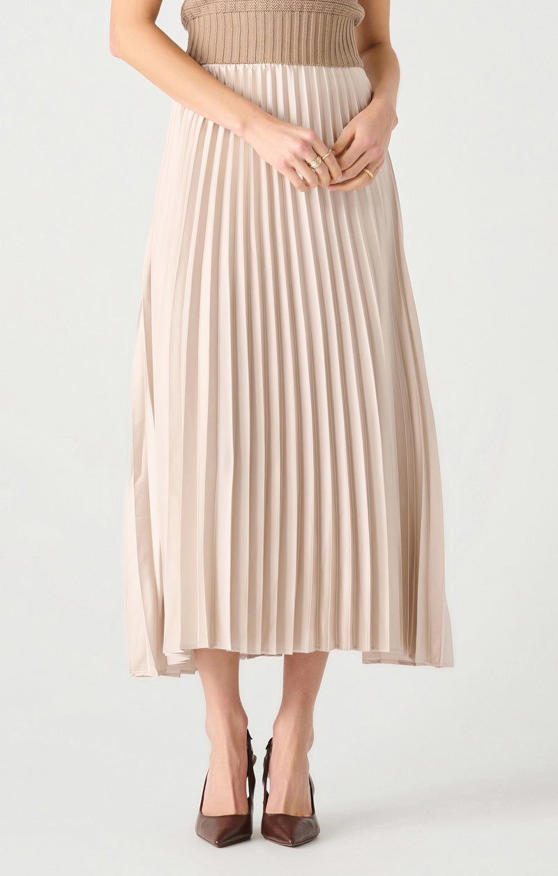 crystal pleated maxi skirt