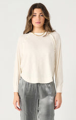 mia long sleeve ruffle trim top