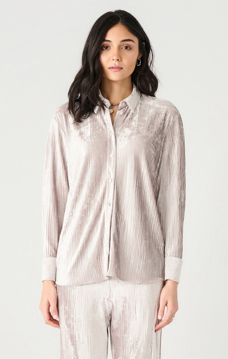 marleigh button velvet shirt