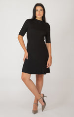 isla mockneck ribbed mini sweater dress