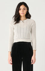 meara crochet shimmer sweater