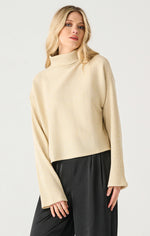 freya turtleneck shimmer top