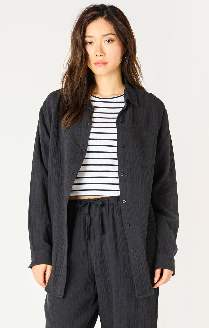 bella textured button up blouse