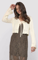 chamomile front tie cardigan