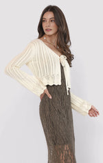 chamomile front tie cardigan