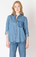 weston washed pocket denim shirt