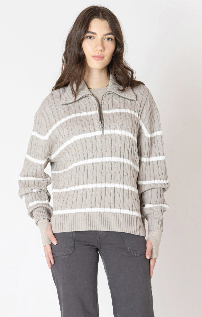 kieran half zip cable sweater