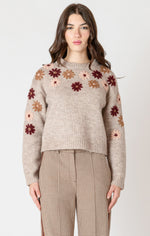 neena floral applique sweater