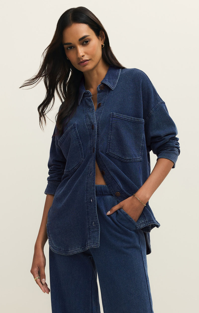 all day knit denim jacket