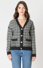 eliza tweed textured cardigan