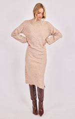 hadley turtleneck knit midi dress