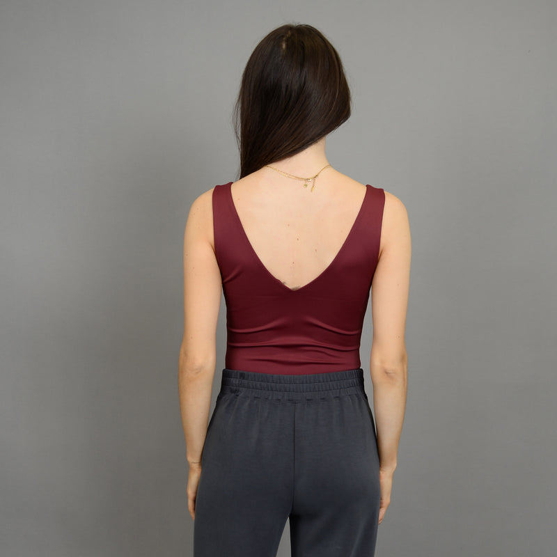 valentina vneck bodysuit- oxblood