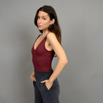 valentina vneck bodysuit- oxblood