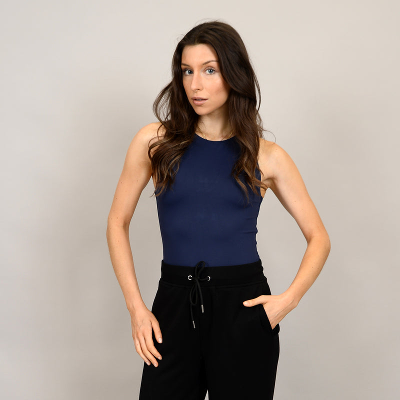 roxanna crewneck bodysuit- navy