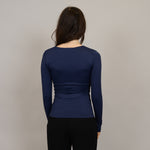 mariana uneck top- navy