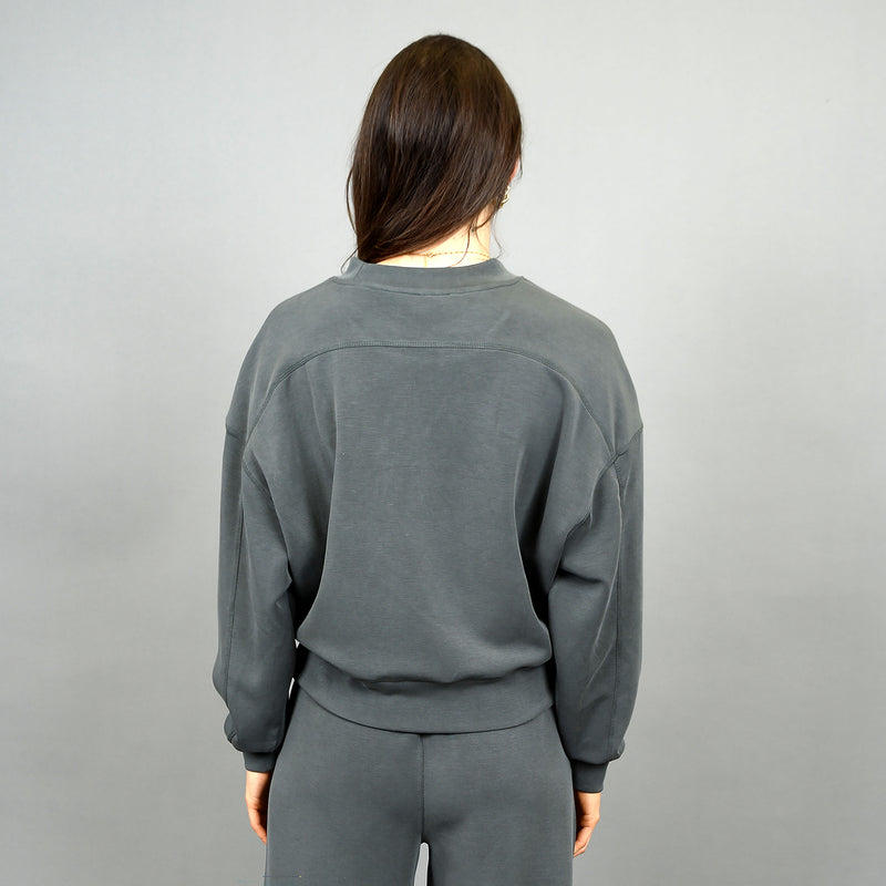 lucie super soft modal pullover- dark ivy