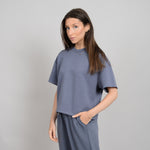 tess soft knit tee- steel