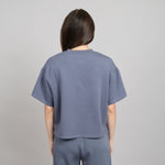 tess soft knit tee- steel