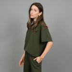 tess soft knit tee- olive night