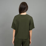 tess soft knit tee- olive night