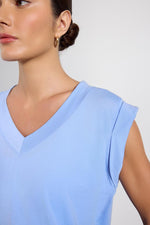 dynamic v-neck cap sleeve shirt