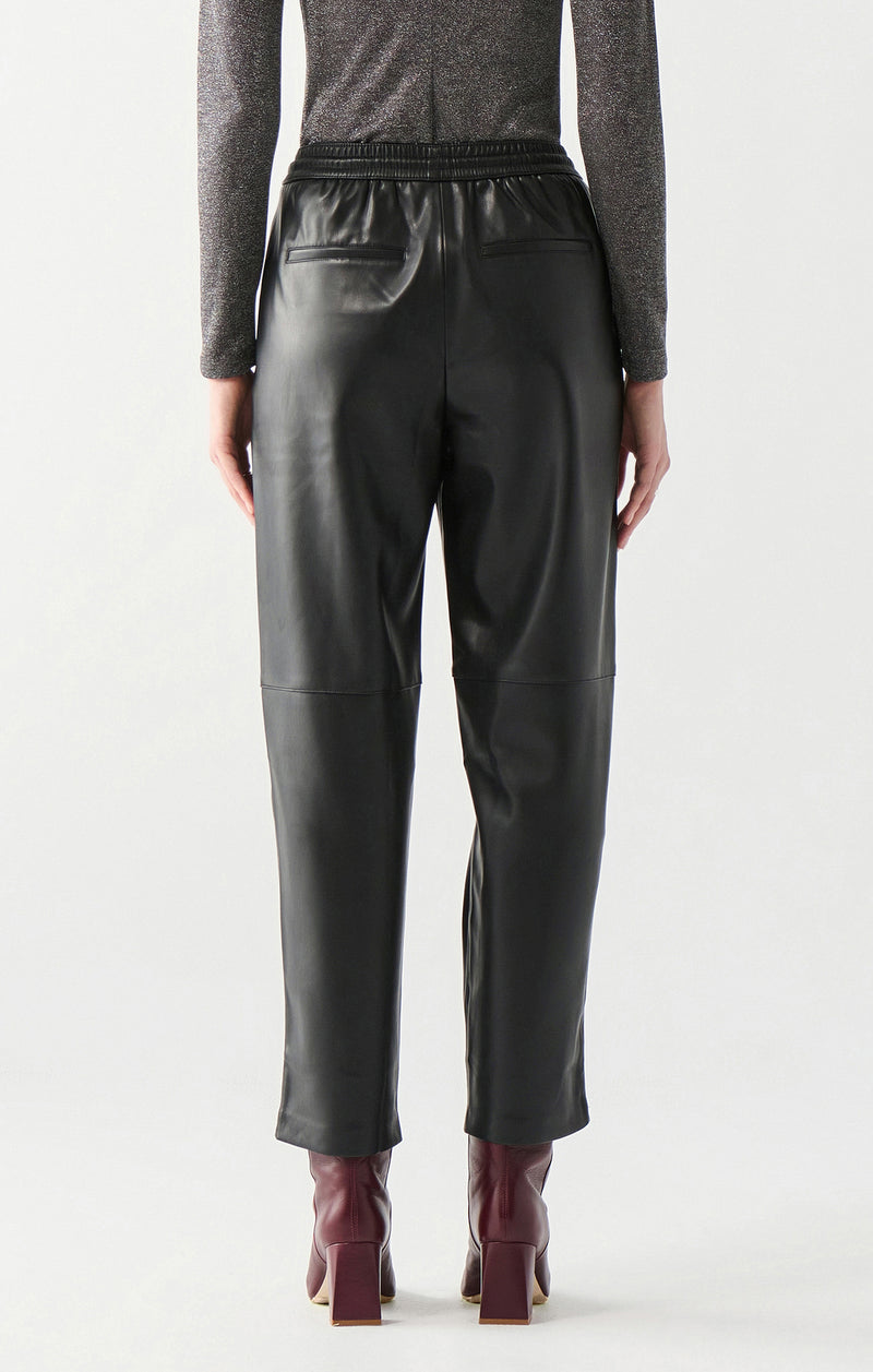 veena straight leg faux leather pant