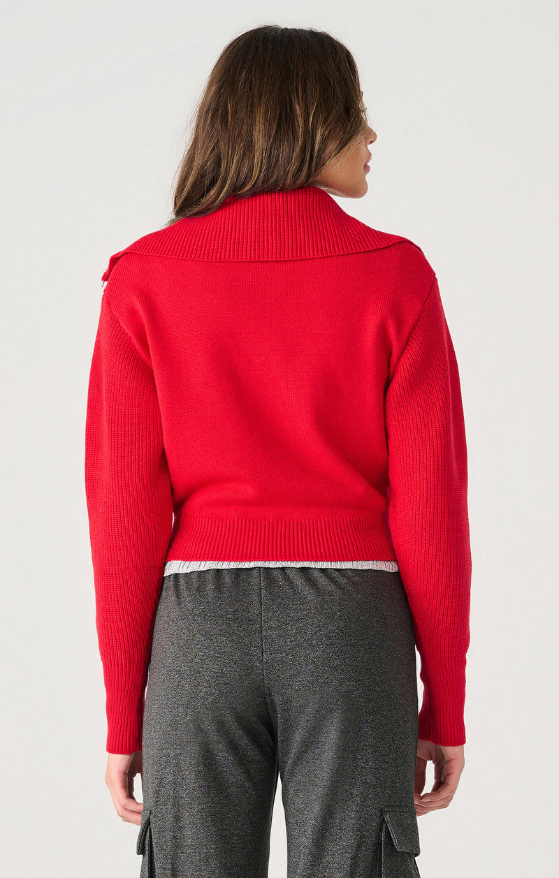 anala half zip textured sweater