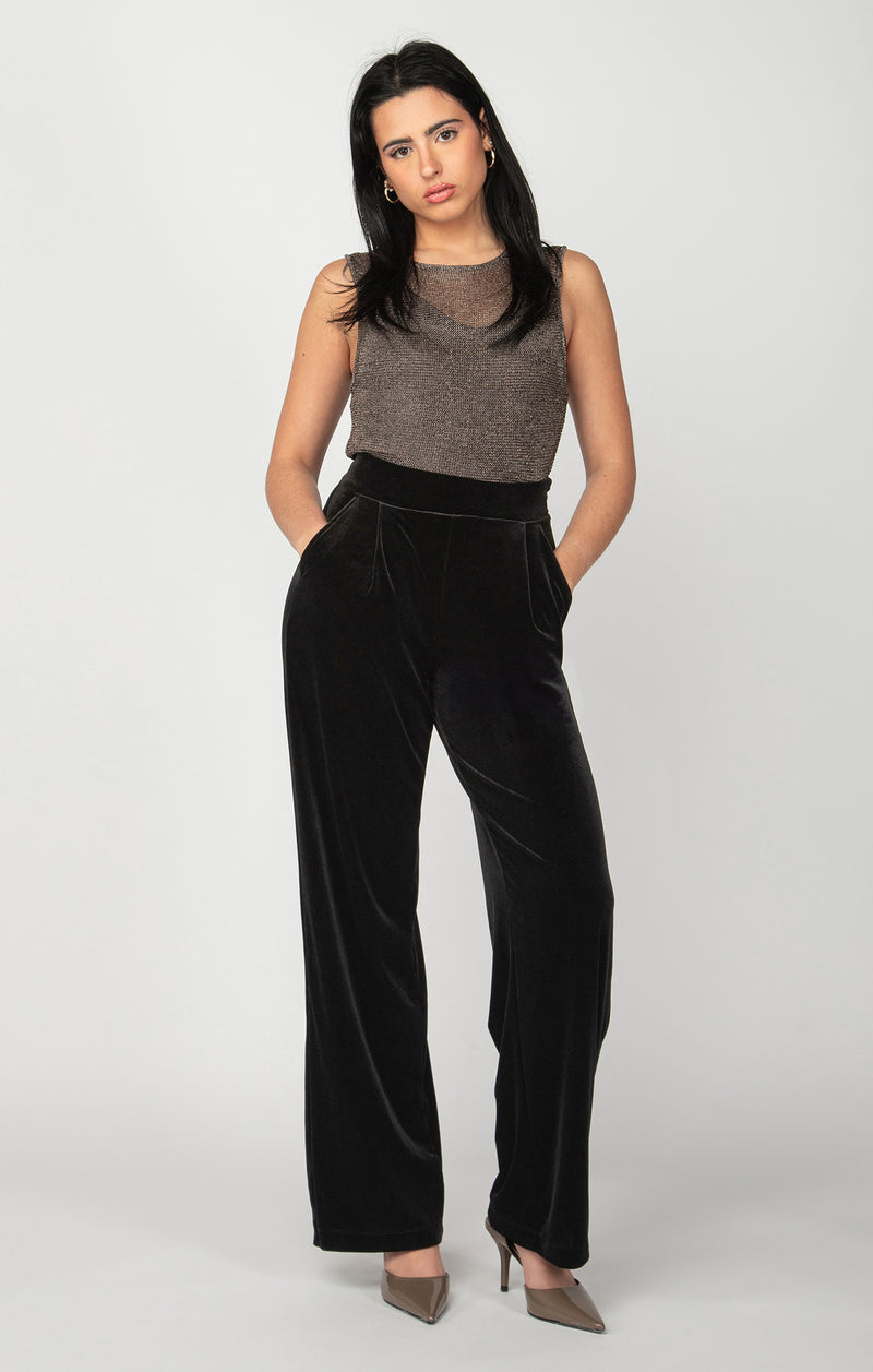 neve wide leg velour pant