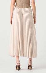 crystal pleated maxi skirt