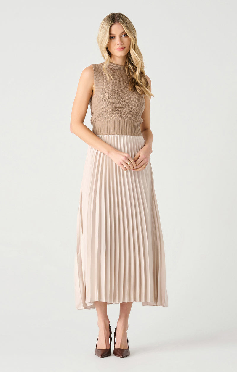 crystal pleated maxi skirt