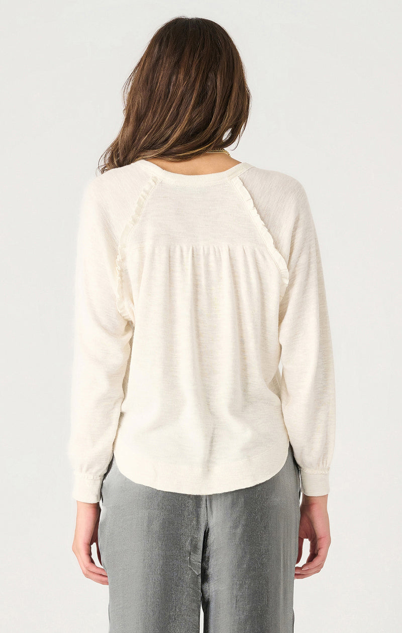 mia long sleeve ruffle trim top