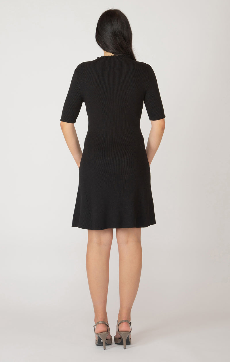 isla mockneck ribbed mini sweater dress