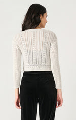 meara crochet shimmer sweater