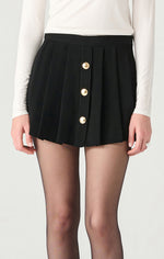 ava button front pleated skort