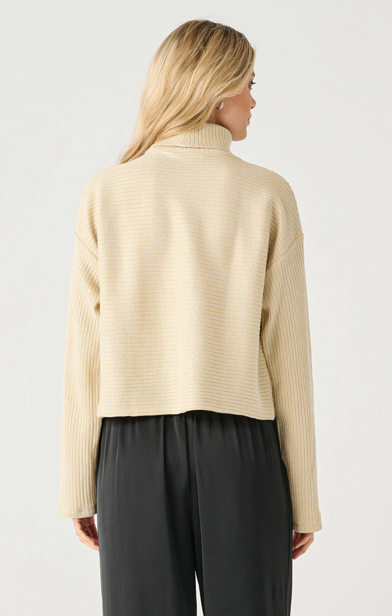 freya turtleneck shimmer top