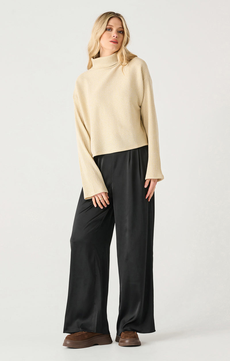 freya turtleneck shimmer top