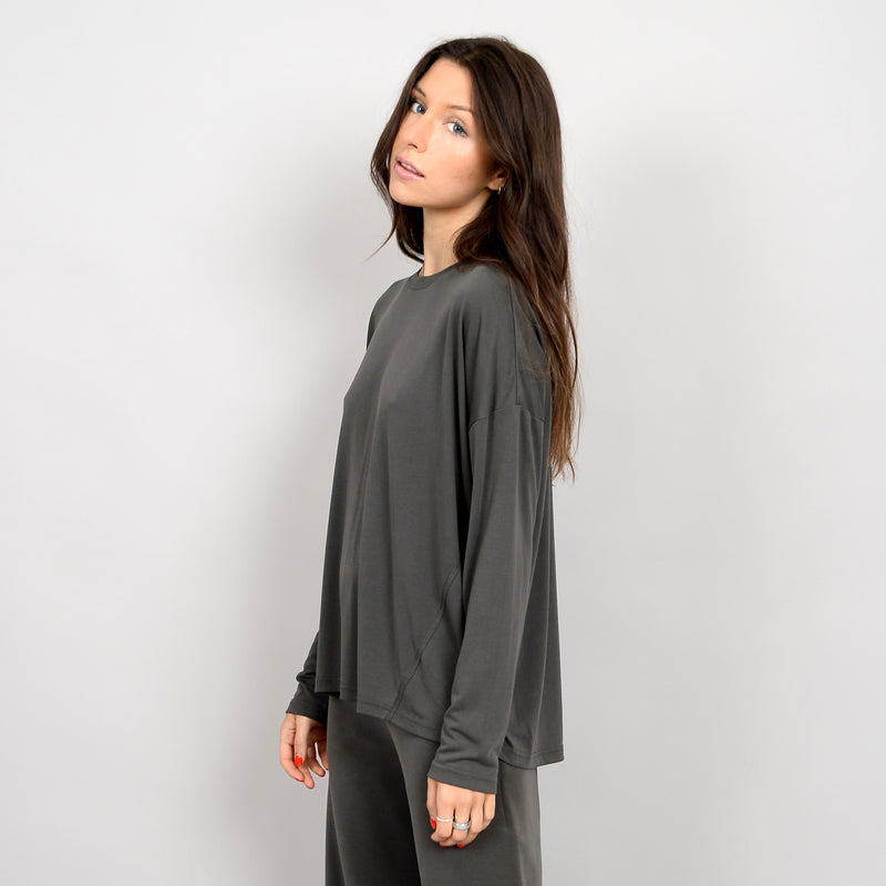 leila modal jersey crewneck top