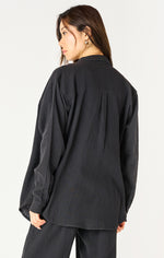 bella textured button up blouse