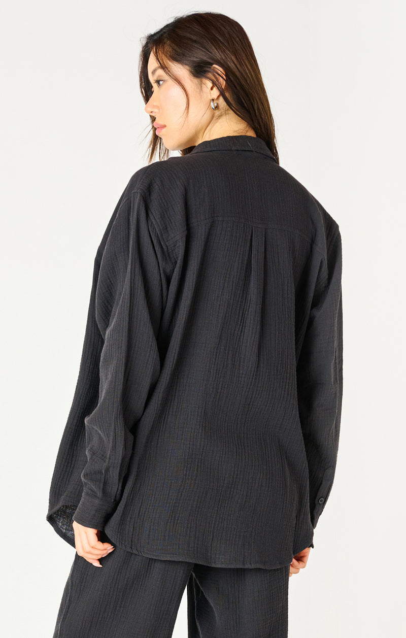 bella textured button up blouse
