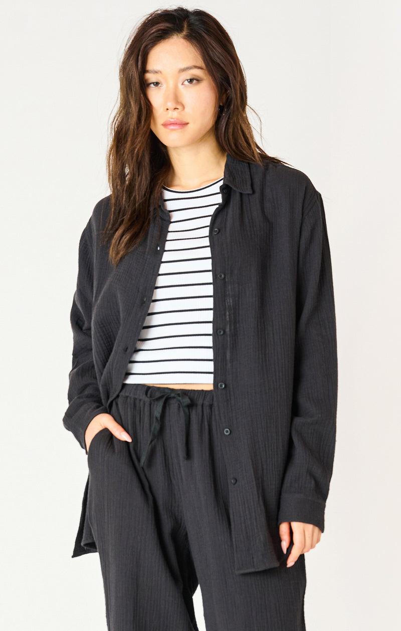 bella textured button up blouse
