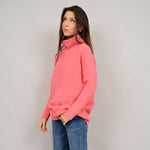 nancy ottoman mockneck- fresh coral