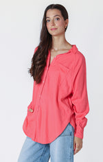 anora oversized button blouse