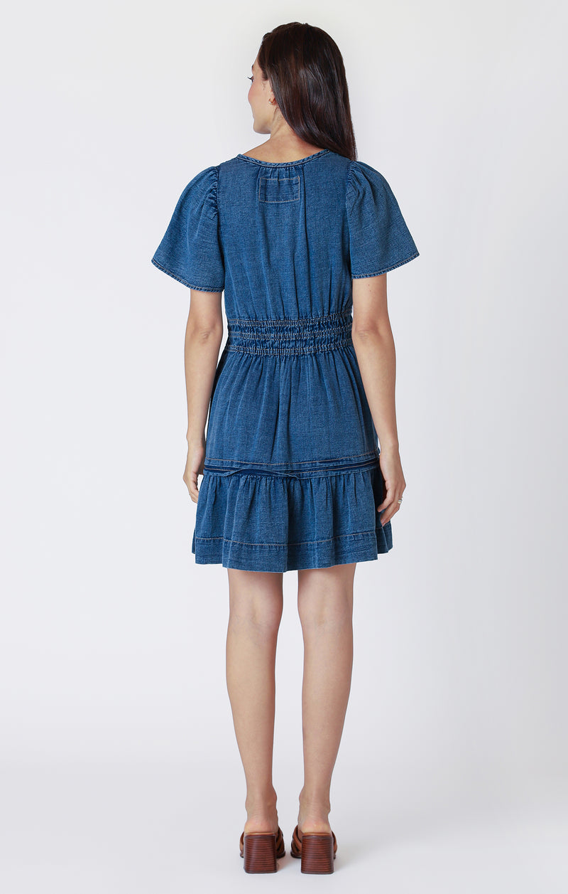 jane tiered denim dress