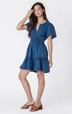 jane tiered denim dress