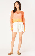 orange sunset crochet sweater